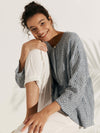 Linen Checked Long-Sleeved Top CAROLINE