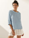 Linen Round Soft-Fold Collar Top LAURA