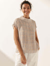 Linen Cutout Turtleneck Top QUINN