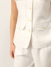 Linen Four-Pocket Tailored Sleeveless Vest COSIMA
