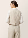 100% Linen V-Neck Buttoned Closure Vest DELIA