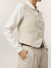 100% Linen V-Neck Buttoned Closure Vest DELIA