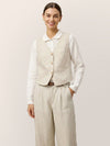 100% Linen V-Neck Buttoned Closure Vest DELIA