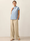 Linen Cutout Turtleneck Top QUINN