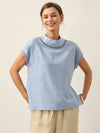 Linen Cutout Turtleneck Top QUINN
