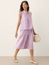100% Linen Structured Collar Sleeveless Blouse BLAIR