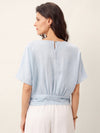 100% Linen Tie Front Drop Shoulder Top PAULA