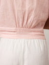 100% Linen Tie Front Drop Shoulder Top PAULA