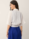 100% Linen Tie Hem Drop Shoulder Shirt XAVIERA