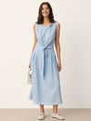 100% Linen Tie Waist Sleeveless Top ALTHEIA