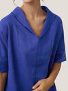 Linen V Neck Short Sleeve Shirt SIERRA