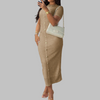 RACHEL™ - Elegant Round Neck Fake Button Dress
