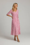 Annie| Elegant Tummy-Flattering Polka Dot Midi Dress