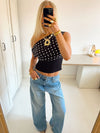 Livia Polka Dotted Top