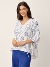 Linen Marine Curio Print High-Low Overtop CERELIA