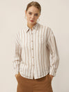 Linen Striped Drop Shoulder Shirt KENNEDY