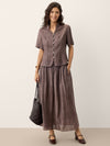 Lyocell Textured Stand Collar Shirt Jacket PHILIPPA