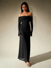 ANDREA™ - Women's Off-The-Shoulder Ruched Contrast Sequin Bodycon Dress