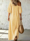 Delphine | Asymmetric Striped Maxi Dress
